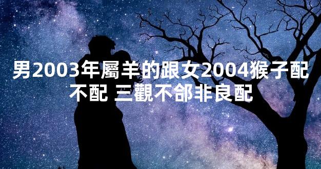 男2003年屬羊的跟女2004猴子配不配 三觀不郃非良配
